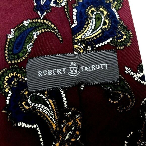 Robert Talbott Silk Tie Purple Print Paisley Class - Picture 3 of 7